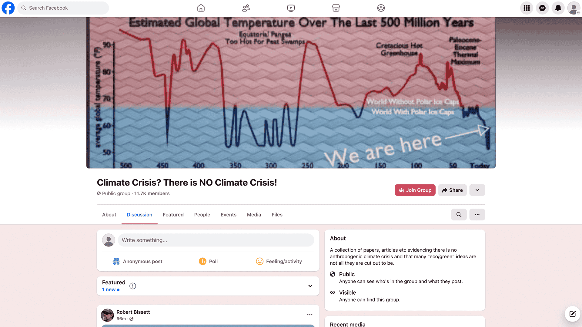 Image of Climate Crisis? There is NO Climate Crisis! Facebook group page