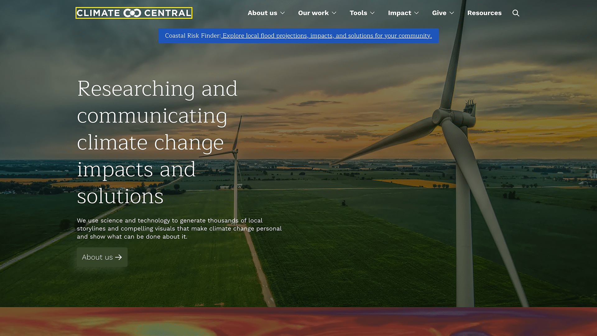 Image of Climate Centeral wenbsite