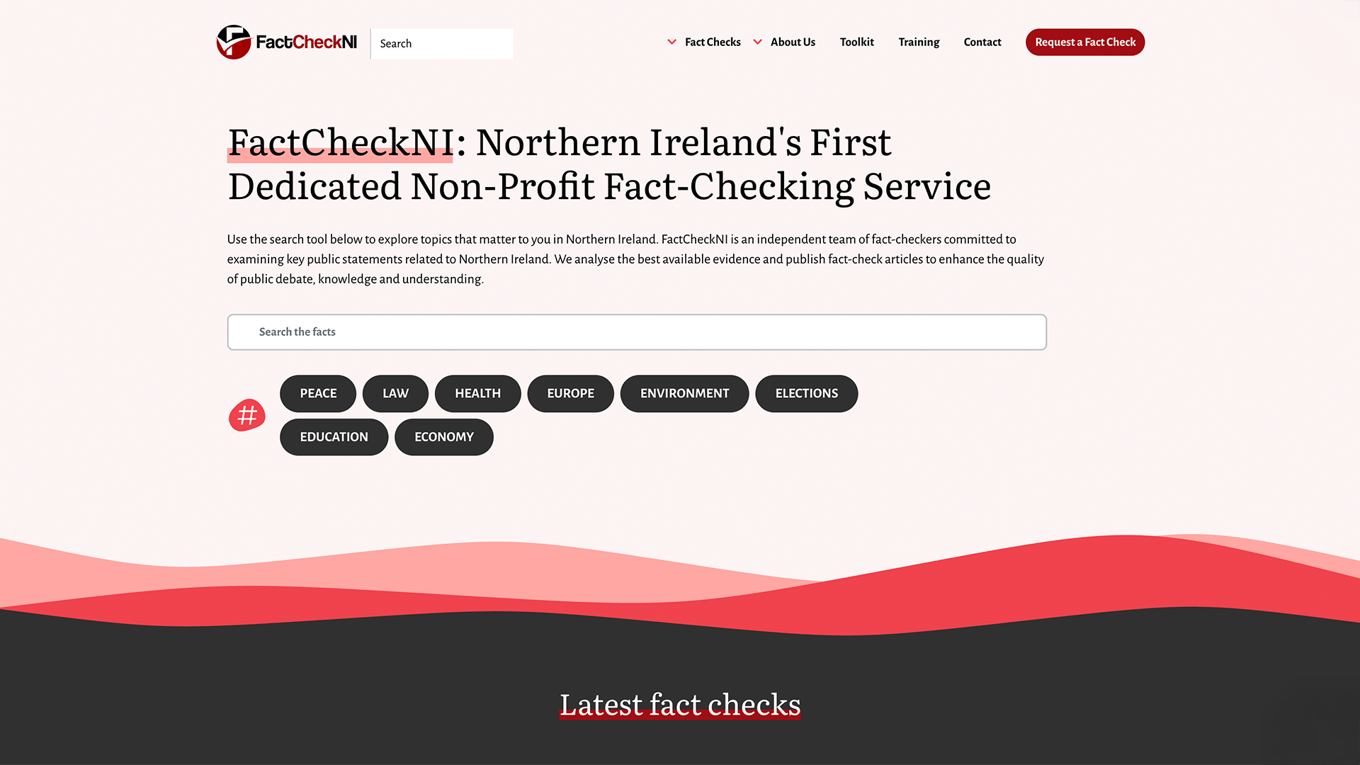 Image of FactCheckNI website